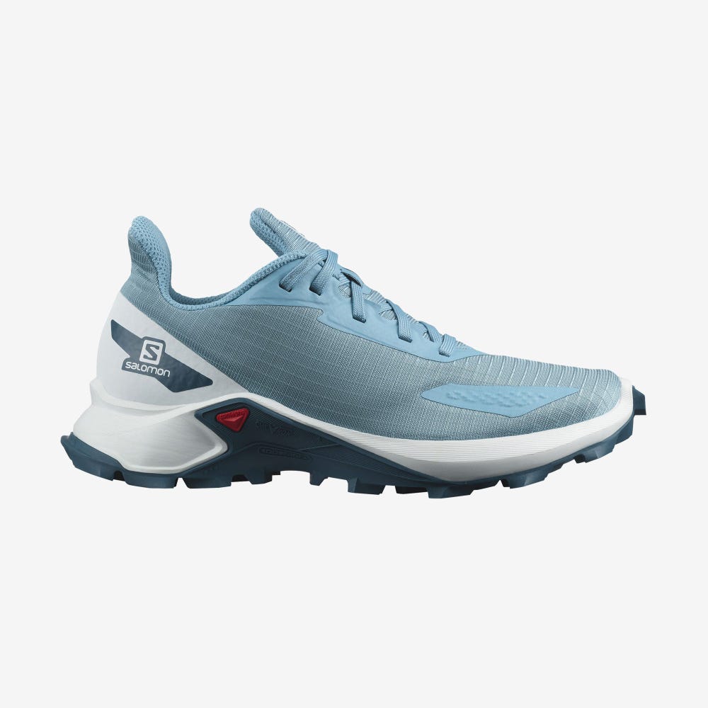 Kids\' Salomon ALPHACROSS BLAST Trail Running Shoes Blue/White/Blue | SA15027-731