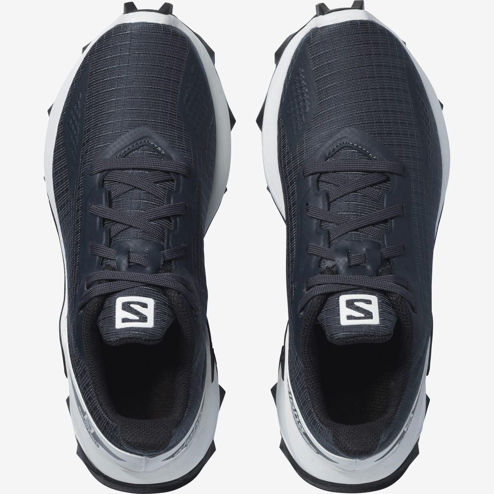Kids' Salomon ALPHACROSS BLAST Trail Running Shoes White/Black | SA89726-261