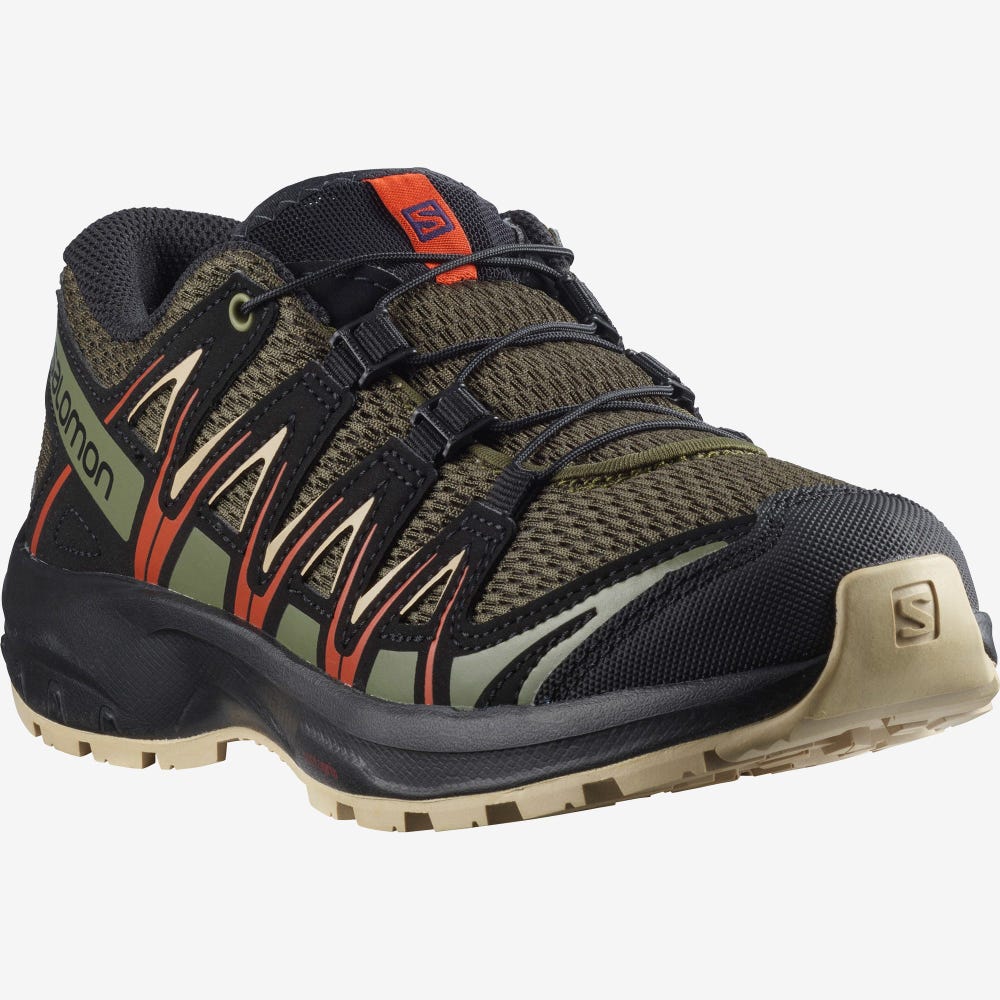 Kids' Salomon XA PRO 3D J Hiking Boots Olive | SA06724-942