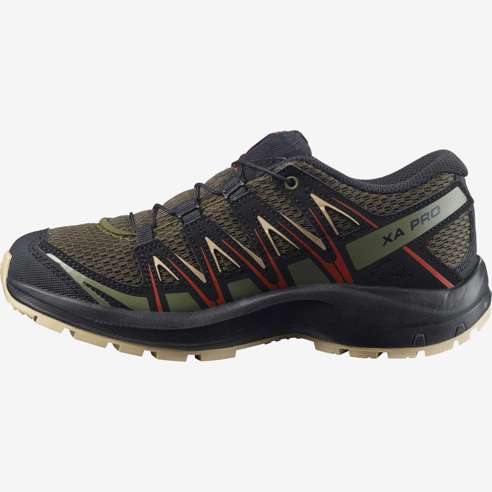 Kids' Salomon XA PRO 3D J Hiking Boots Olive | SA06724-942
