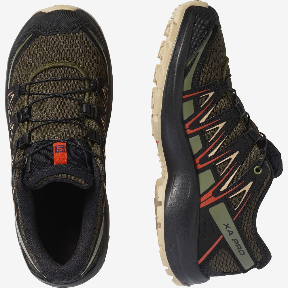 Kids' Salomon XA PRO 3D J Hiking Boots Olive | SA06724-942