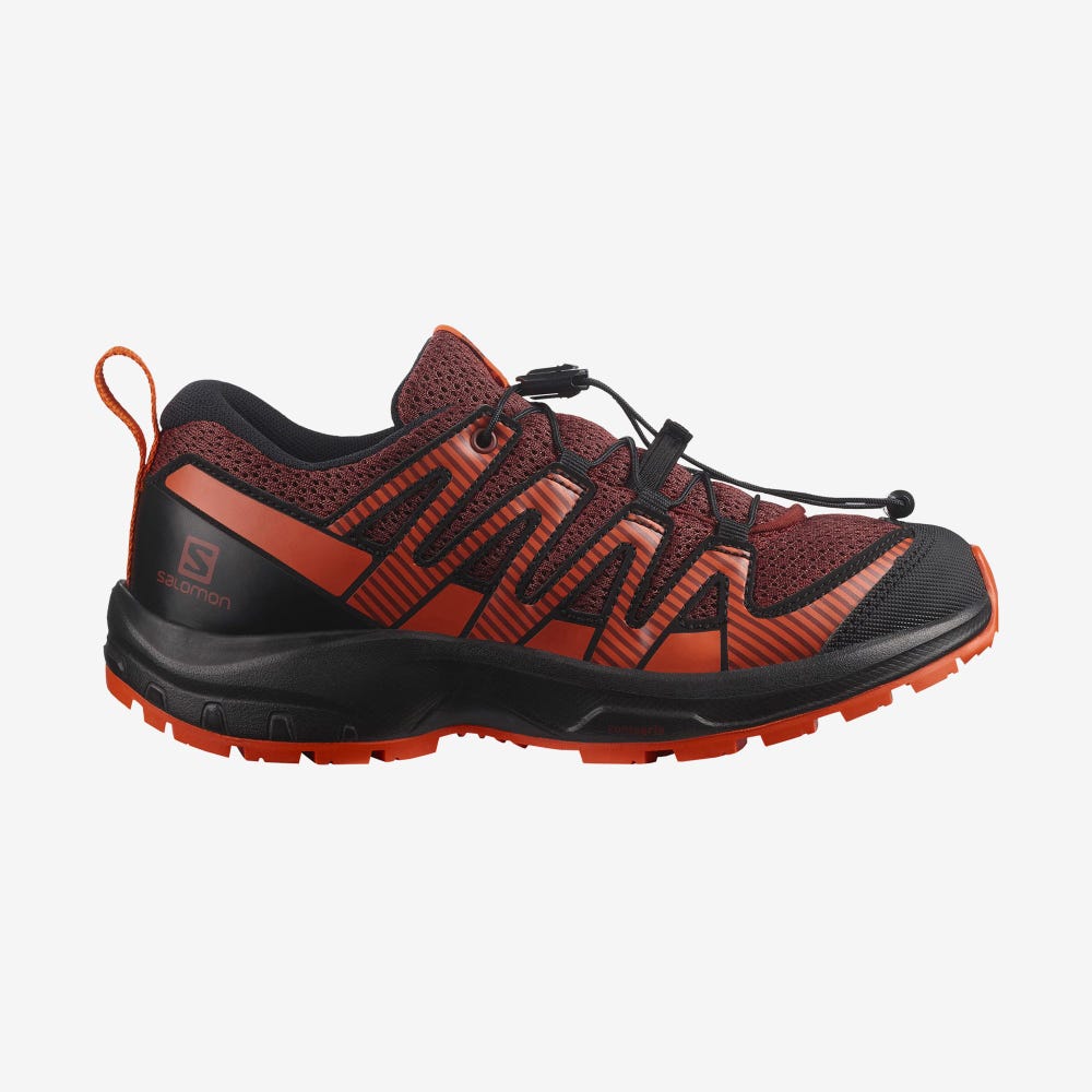 Kids\' Salomon XA PRO V8 Hiking Boots Brown/Black/Red Orange | SA82961-875