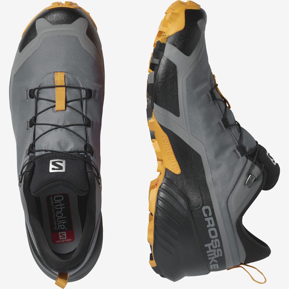 Men's Salomon CROSS HIKE GORE-TEX Hiking Shoes Khaki | SA94261-635