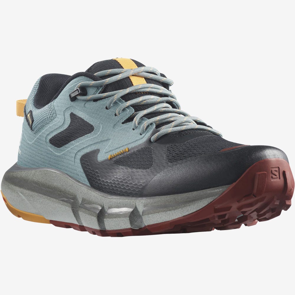 Men's Salomon PREDICT HIKE GORE-TEX Hiking Shoes Black/Orange | SA61834-758