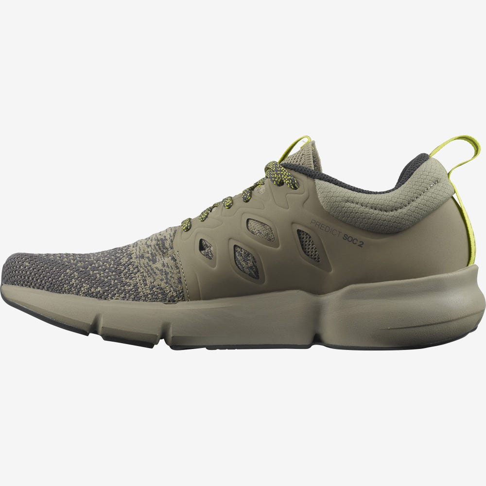 Men's Salomon PREDICT SOC 2 Running Shoes Grey/Khaki | SA95816-089