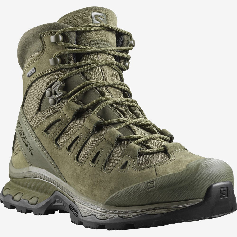 Men's Salomon QUEST 4D GORE-TEX FORCES 2 EN Tactical Boots Green/Black | SA18794-056