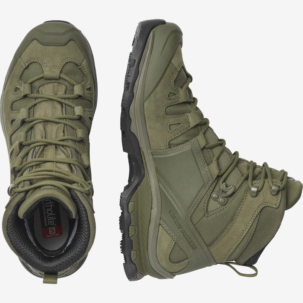 Men's Salomon QUEST 4D GORE-TEX FORCES 2 EN Tactical Boots Green/Black | SA18794-056