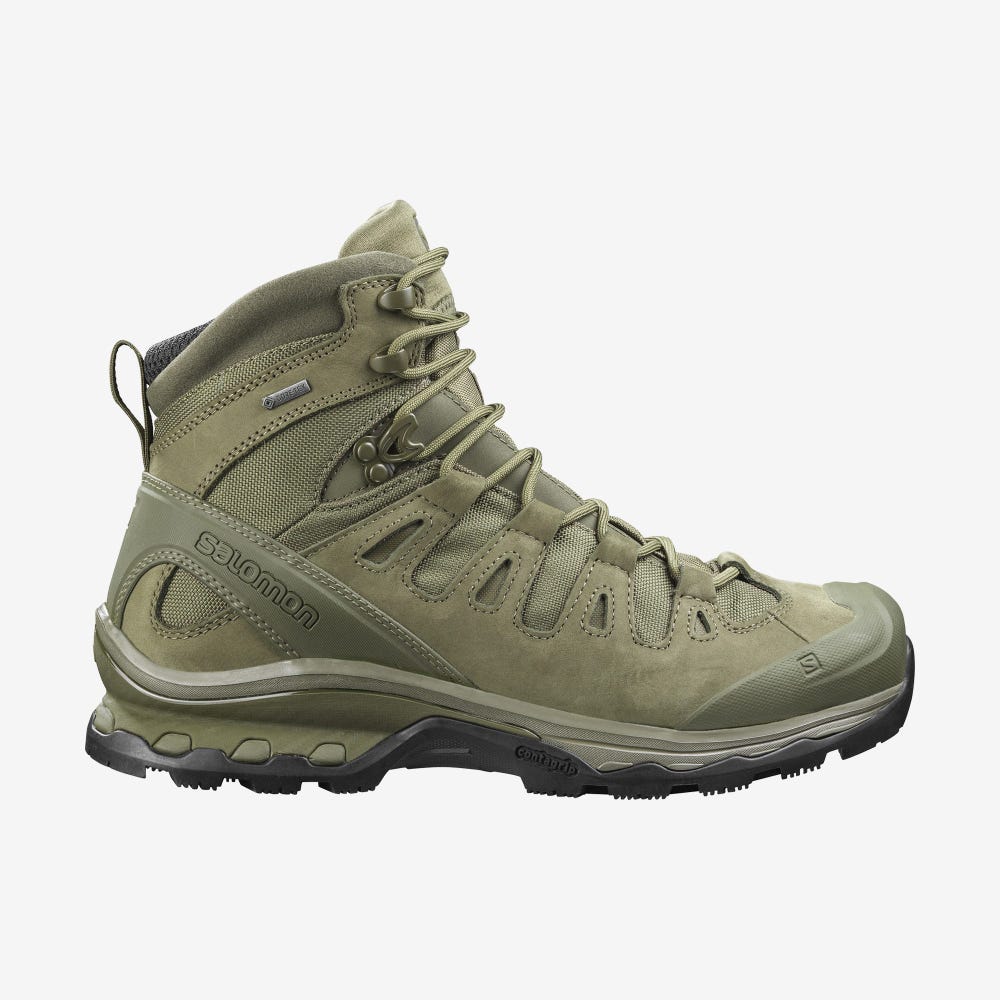 Men\'s Salomon QUEST 4D GORE-TEX FORCES 2 EN Tactical Boots Green/Black | SA18794-056