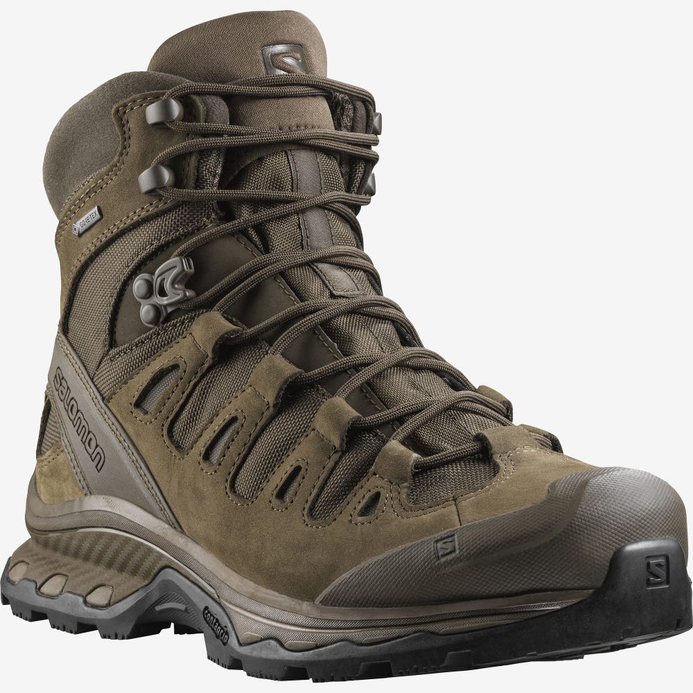 Men's Salomon QUEST 4D GORE-TEX FORCES 2 EN Tactical Boots Brown | SA80359-195
