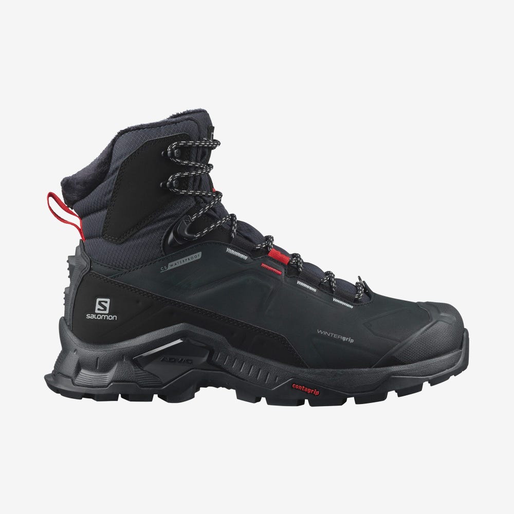 Men\'s Salomon QUEST WINTER THINSULATE™ CLIMASALOMON™ WATERPROOF Winter Boots Black | SA07459-219