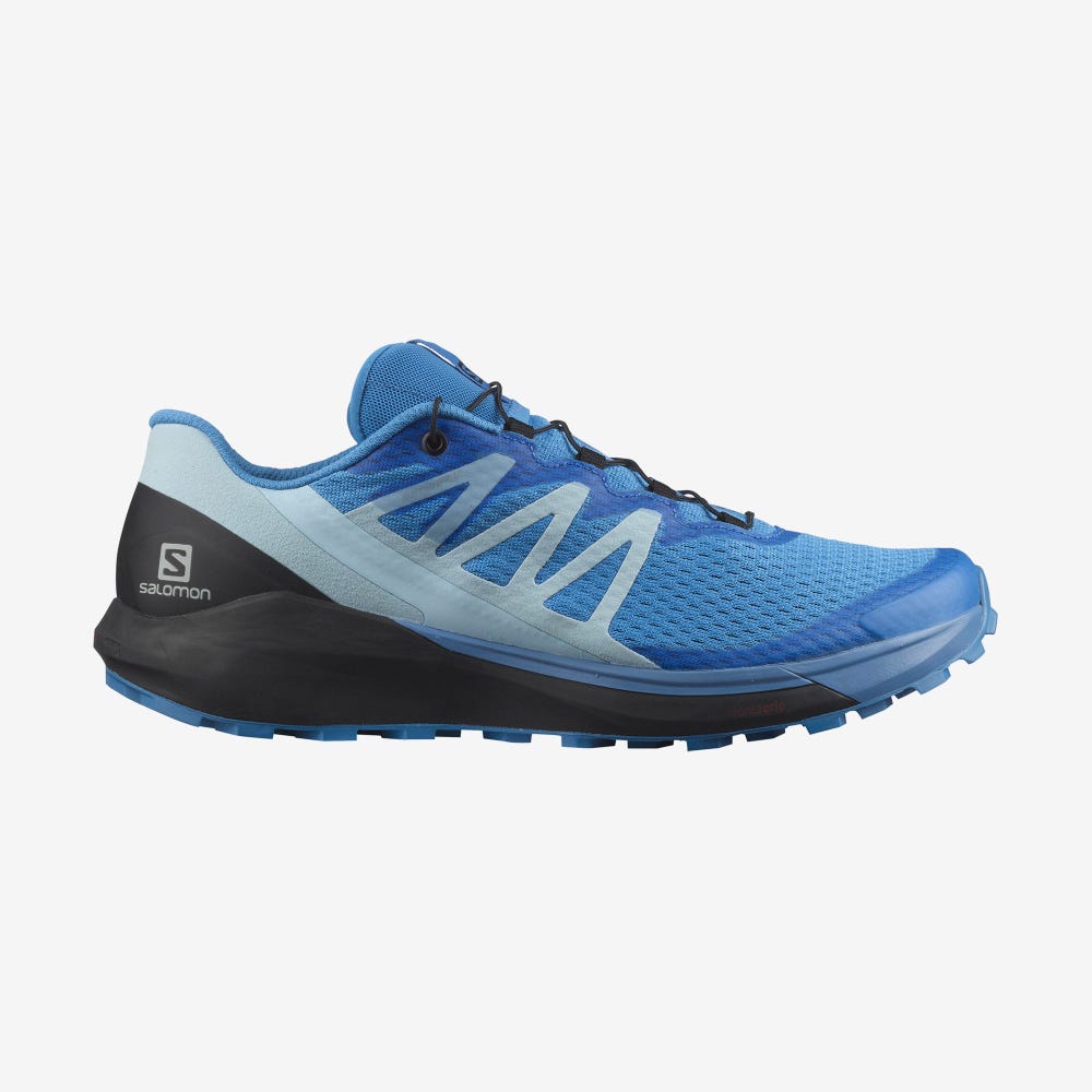 Men\'s Salomon SENSE RIDE 4 Trail Running Shoes Blue/Black/Blue | SA74231-549