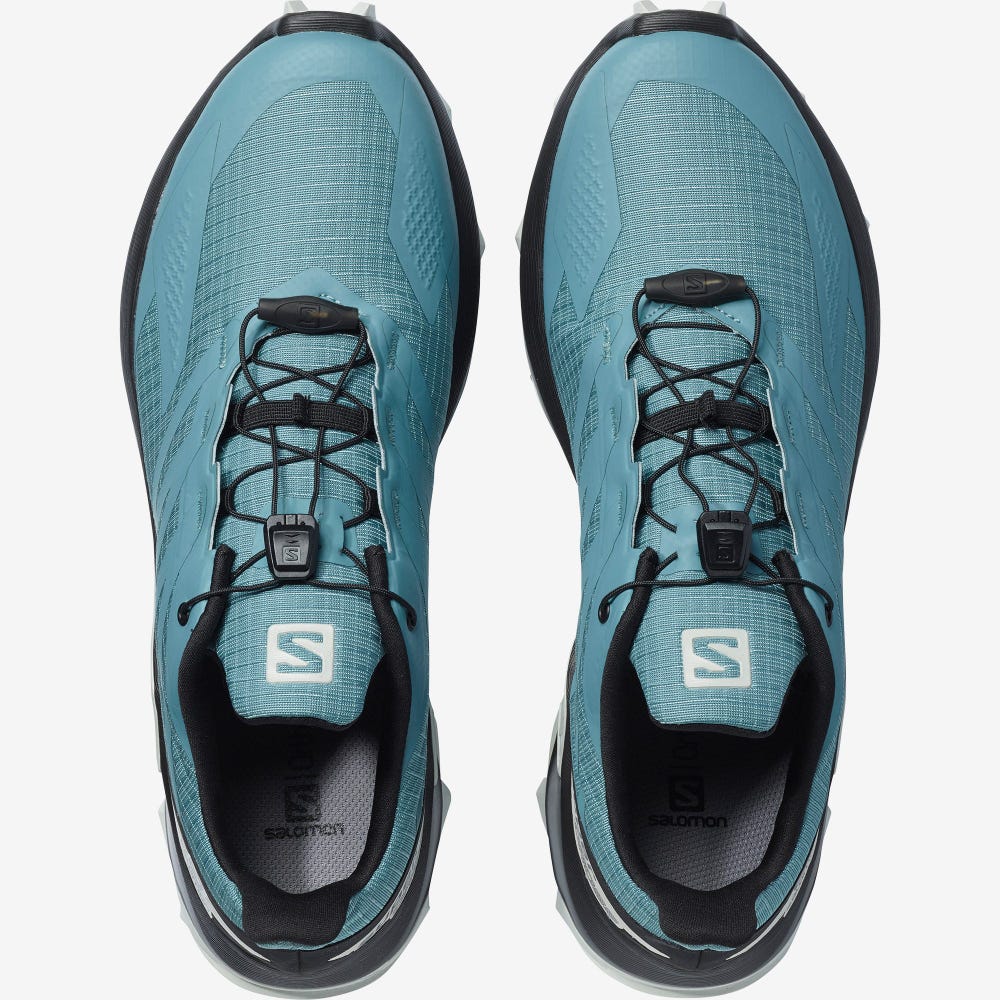 Men's Salomon SUPERCROSS BLAST Trail Running Shoes Blue/Black | SA17283-876