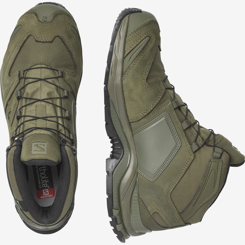 Men's Salomon XA FORCES MID GORE-TEX EN Tactical Boots Green | SA41732-569