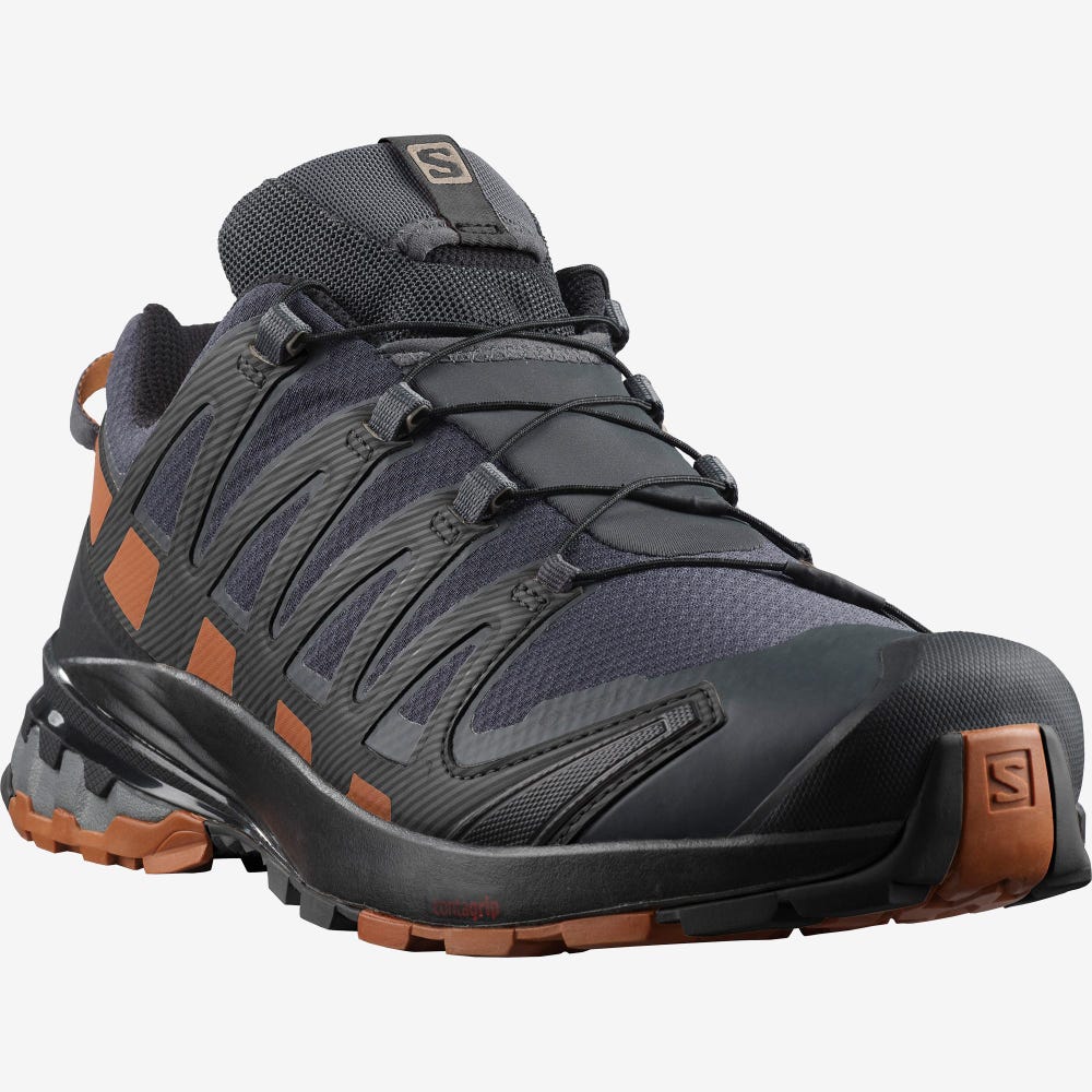 Men's Salomon XA PRO 3D V8 GORE-TEX WIDE Hiking Shoes Grey/Black | SA75806-985