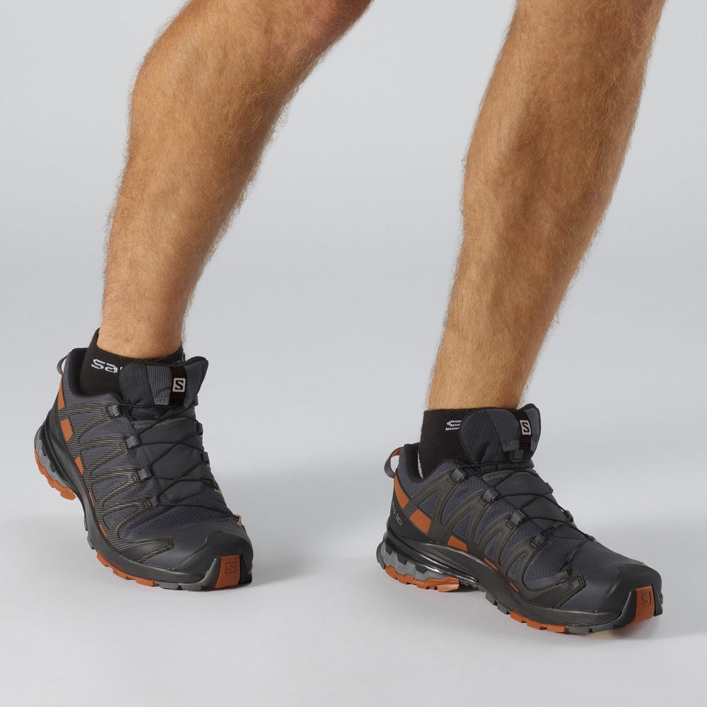 Men's Salomon XA PRO 3D V8 GORE-TEX WIDE Hiking Shoes Grey/Black | SA75806-985