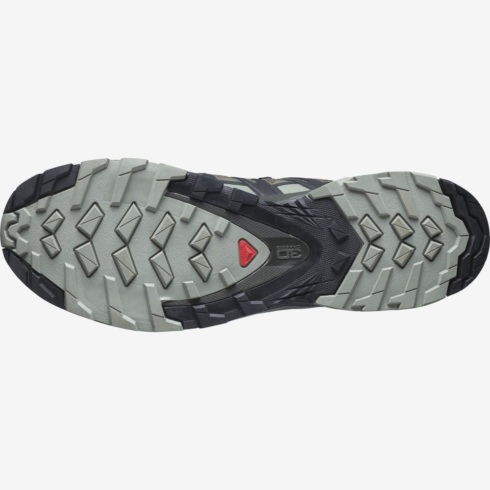 Men's Salomon XA PRO 3D V8 WIDE Hiking Shoes Olive/Grey | SA01729-761