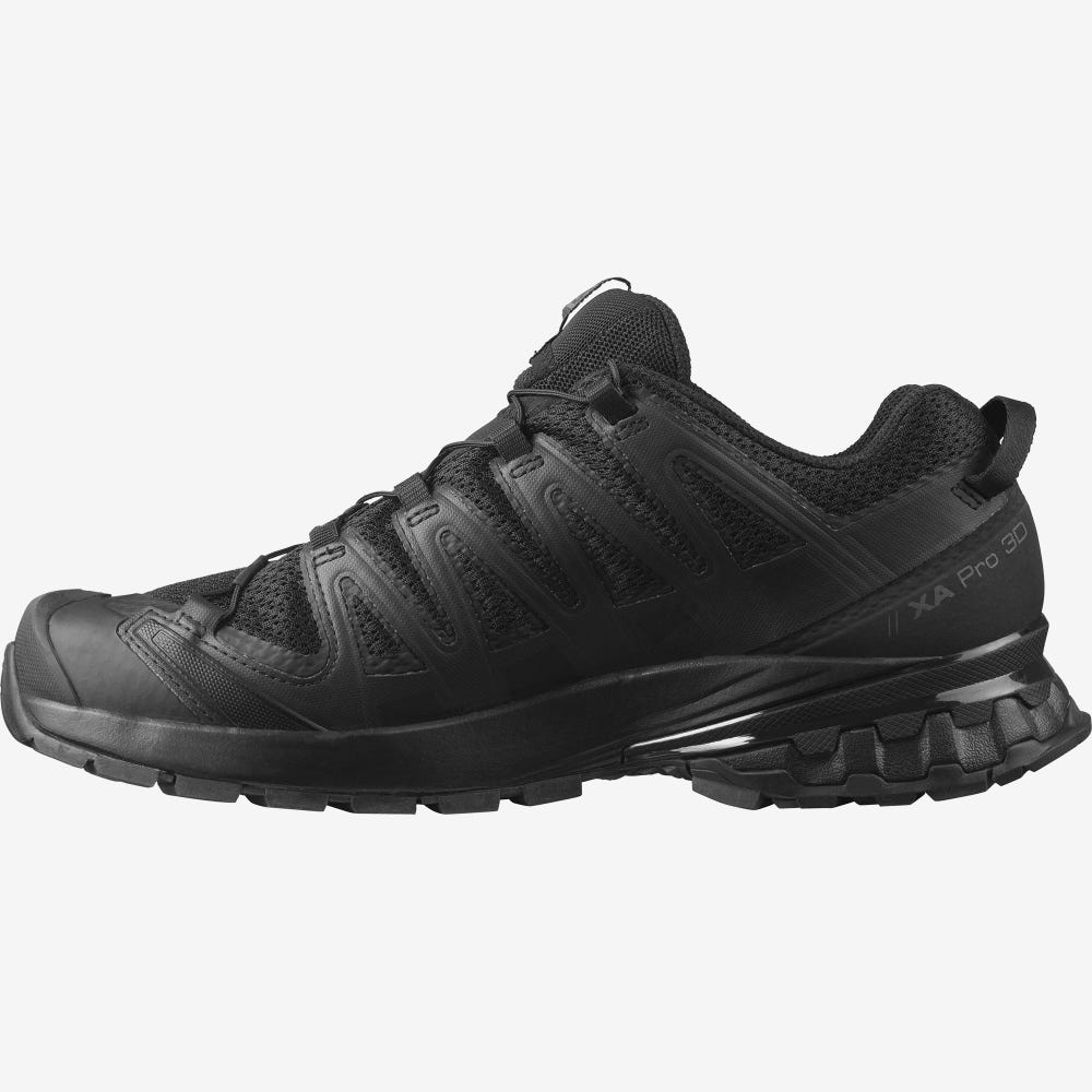 Men's Salomon XA PRO 3D V8 WIDE Trail Running Shoes Black | SA74135-923