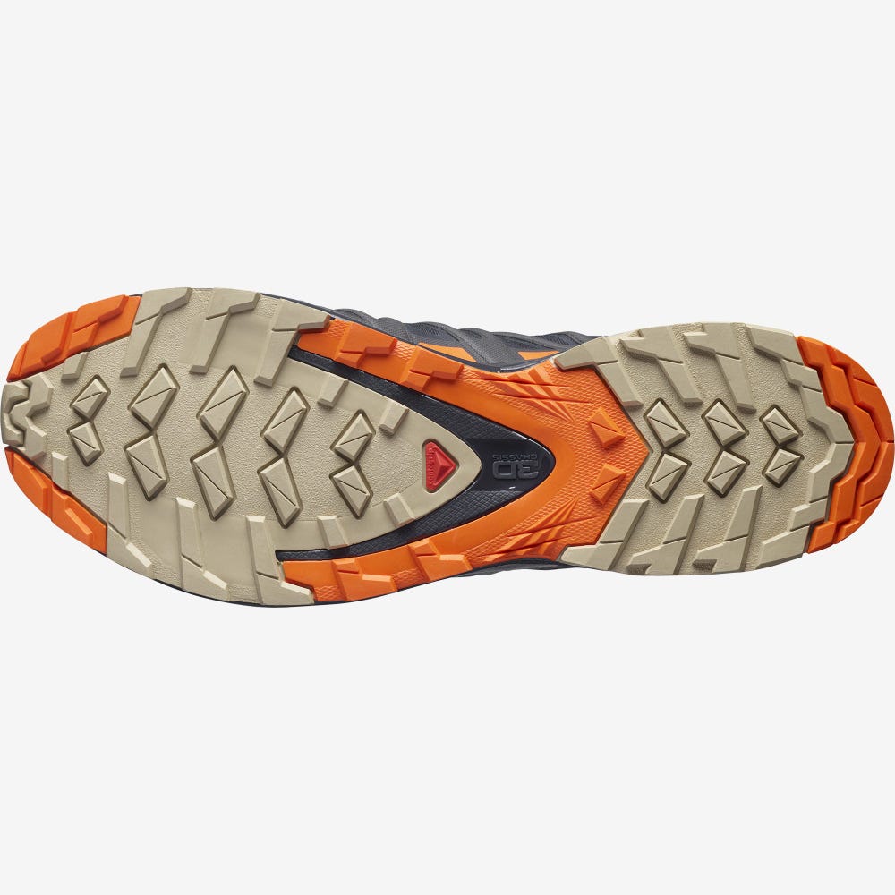 Men's Salomon XA PRO 3D v8 GORE-TEX Hiking Shoes Navy/Red Orange | SA25904-768