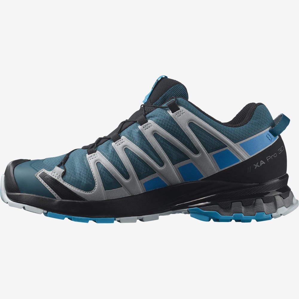 Men's Salomon XA PRO 3D v8 GORE-TEX Hiking Shoes Blue | SA42397-257