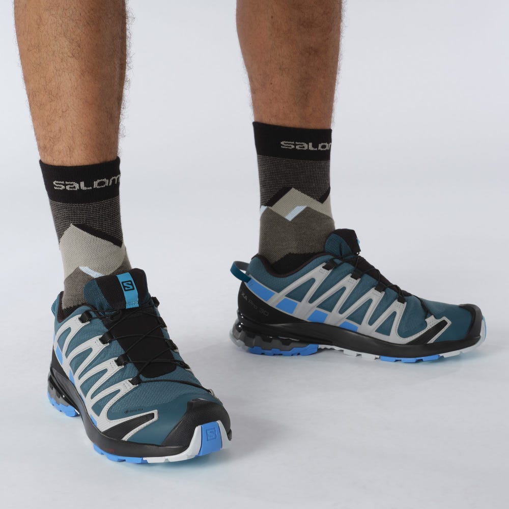 Men's Salomon XA PRO 3D v8 GORE-TEX Hiking Shoes Blue | SA42397-257