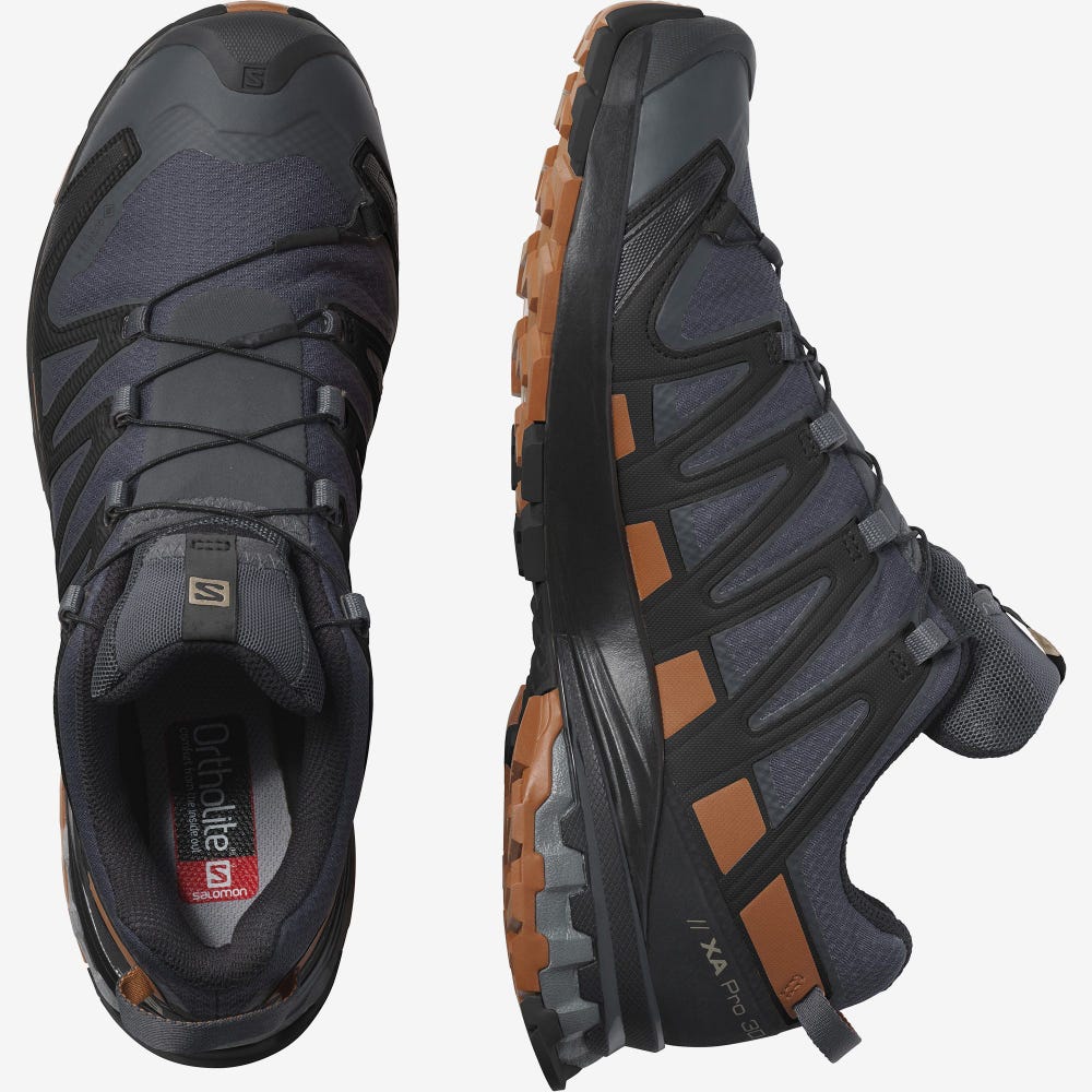 Men's Salomon XA PRO 3D v8 GORE-TEX Hiking Shoes Grey/Black | SA63479-167
