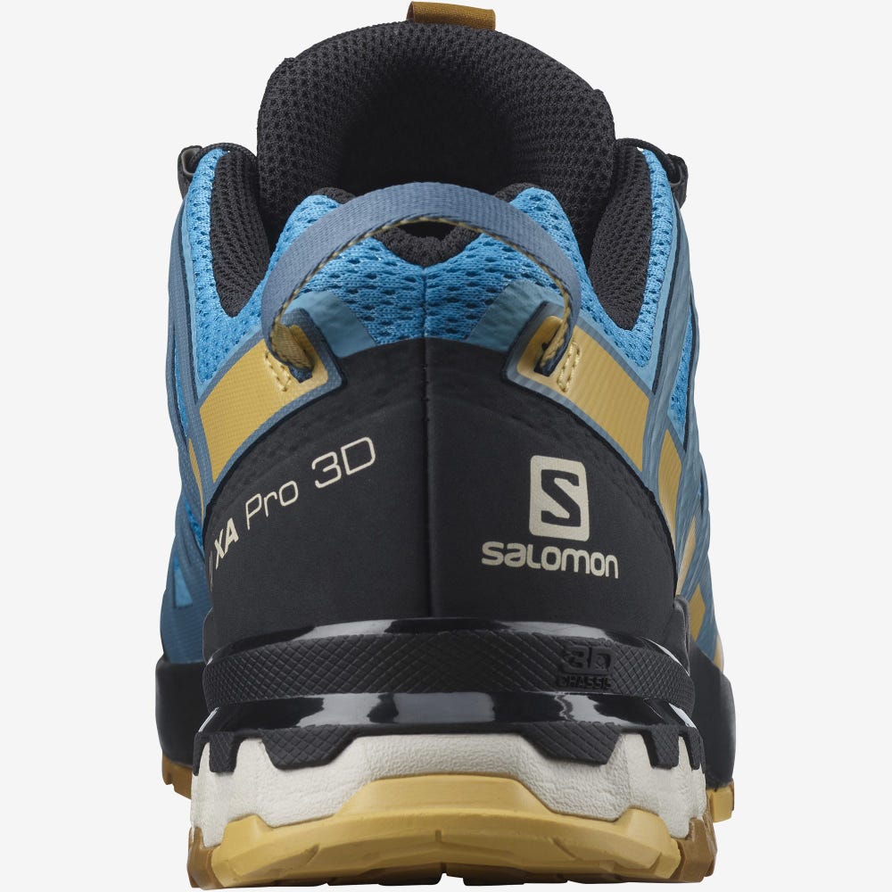 Men's Salomon XA PRO 3D v8 Hiking Shoes Blue/Brown | SA09387-742