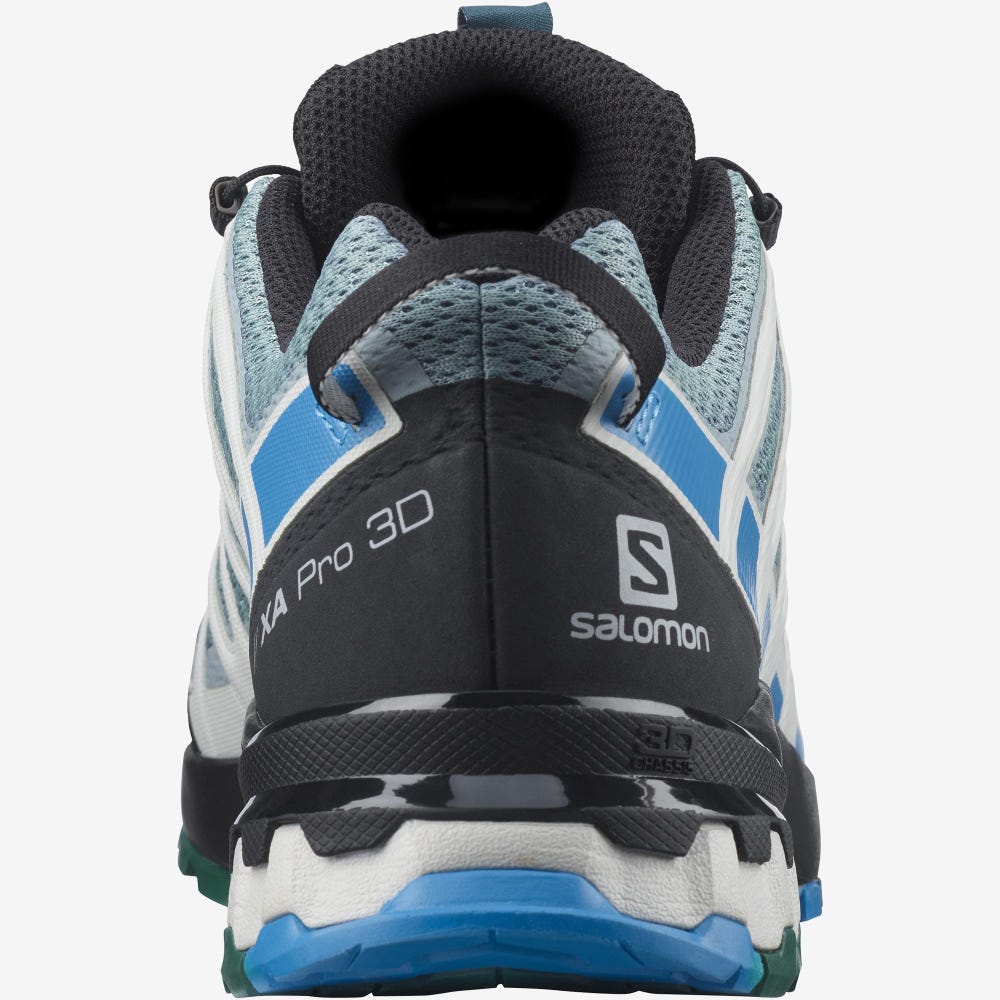 Men's Salomon XA PRO 3D v8 Hiking Shoes Green/Blue | SA38176-048