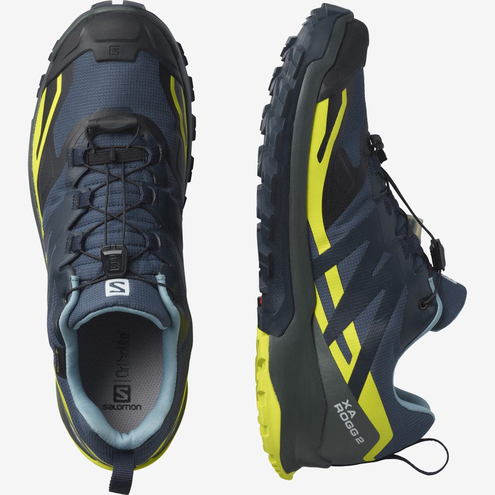 Men's Salomon XA ROGG 2 GORE-TEX Trail Running Shoes Indigo | SA96201-265