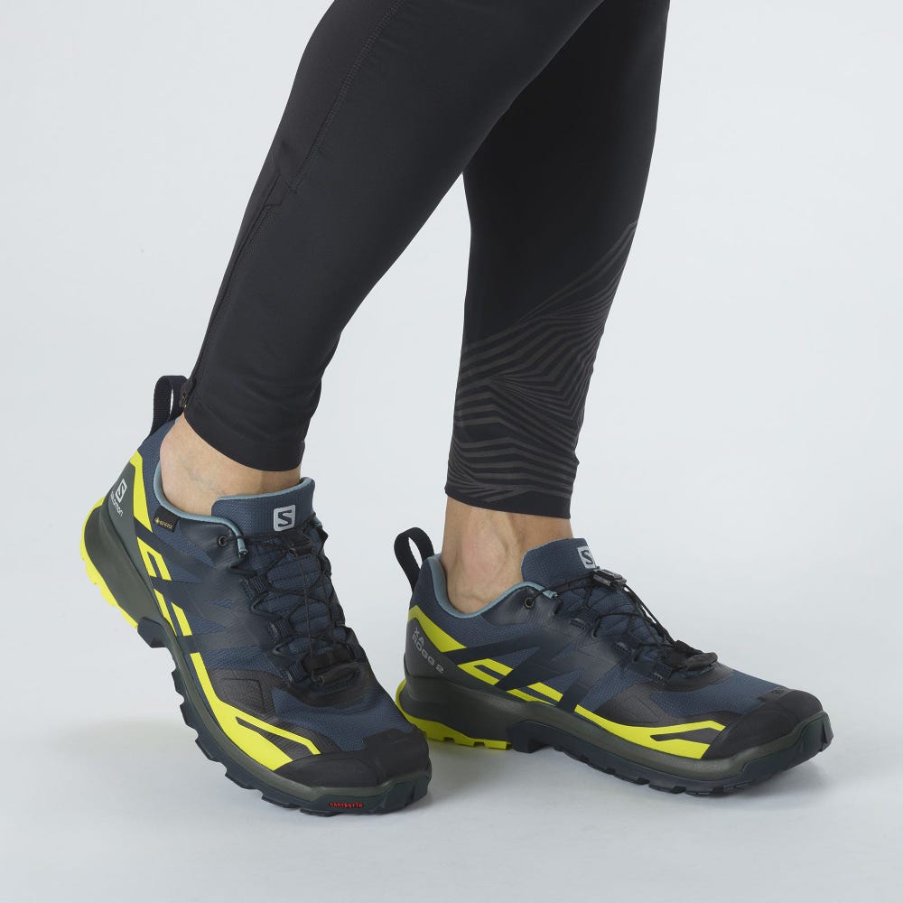 Men's Salomon XA ROGG 2 GORE-TEX Trail Running Shoes Indigo | SA96201-265