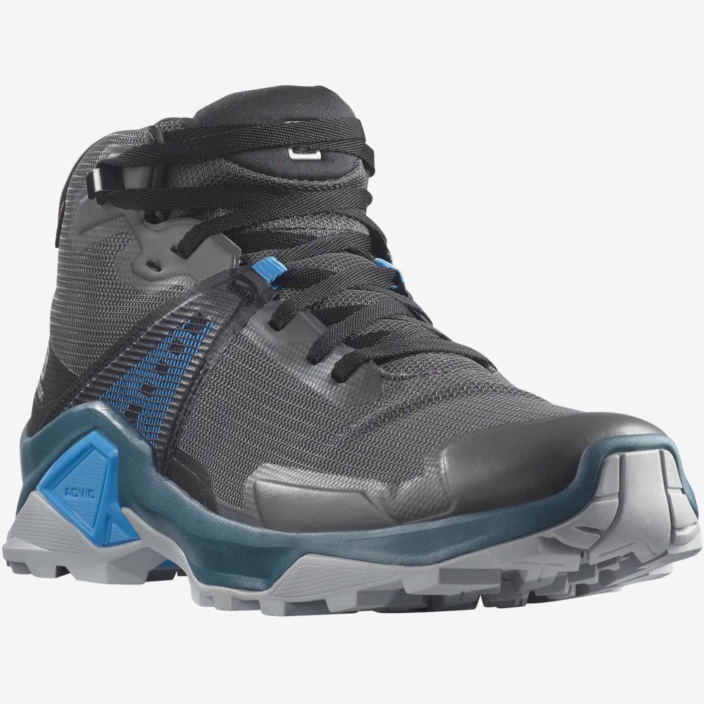Men's Salomon X RAISE 2 MID GORE-TEX Hiking Boots Grey/Black | SA25916-379