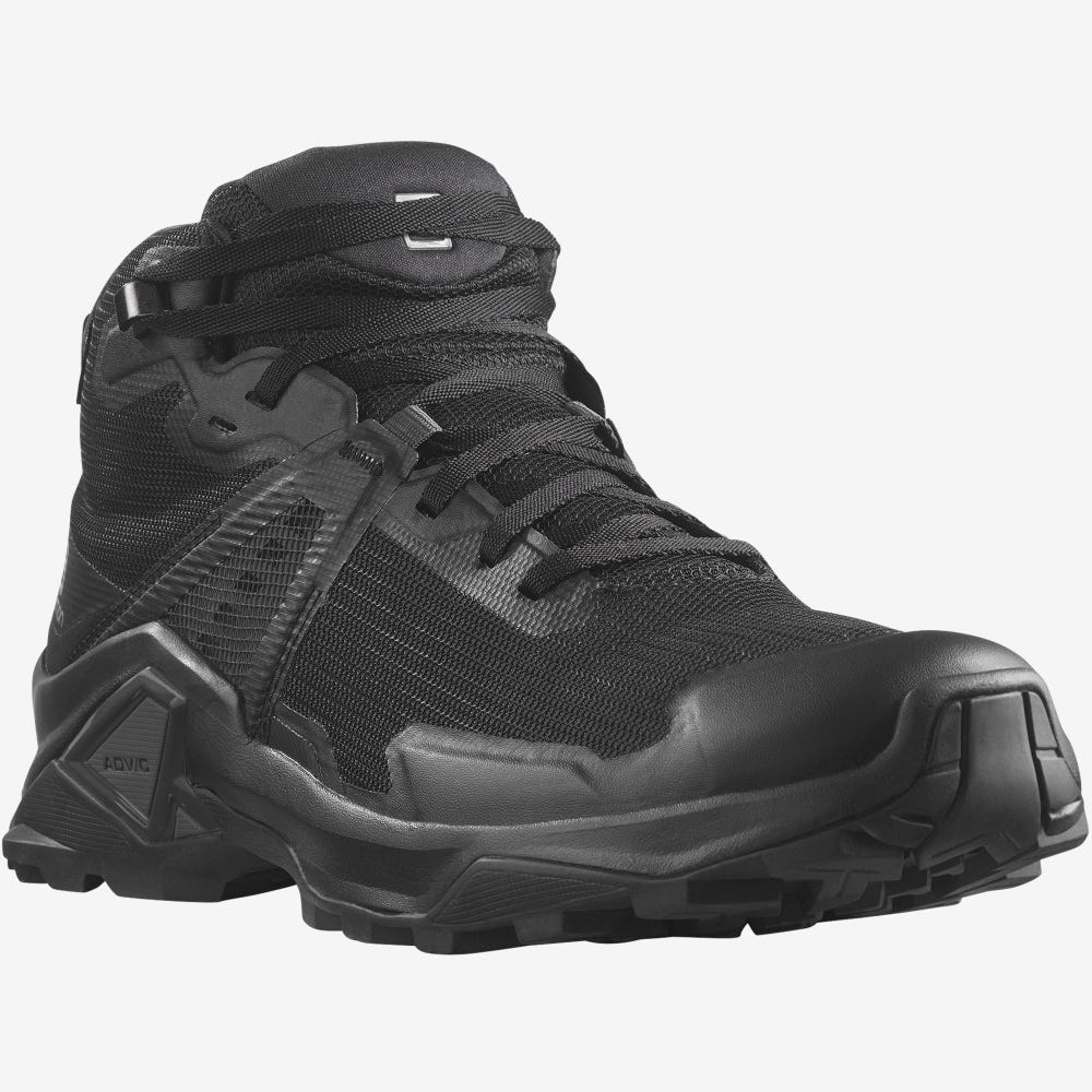 Men's Salomon X RAISE 2 MID GORE-TEX Hiking Boots Black | SA32697-867