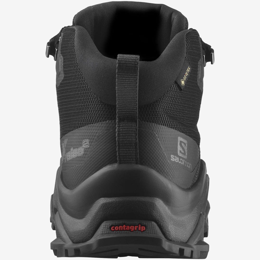 Men's Salomon X RAISE 2 MID GORE-TEX Hiking Boots Black | SA32697-867