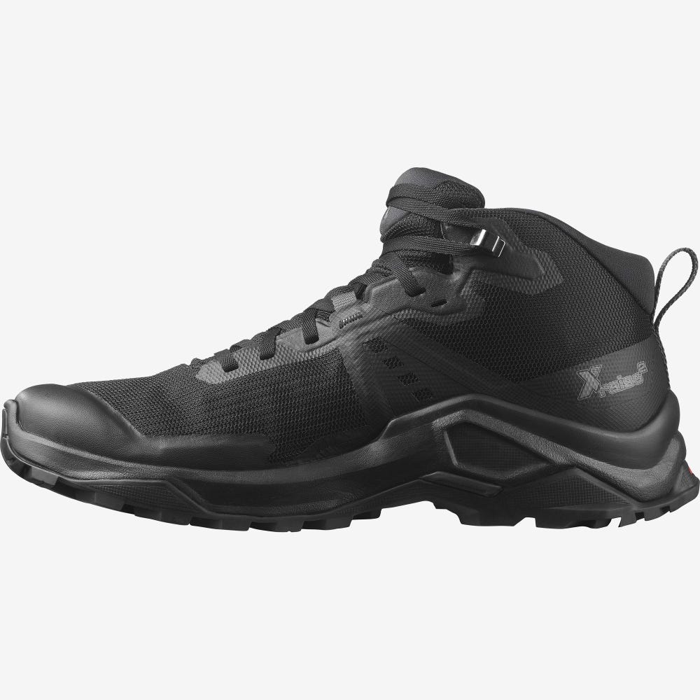Men's Salomon X RAISE 2 MID GORE-TEX Hiking Boots Black | SA32697-867