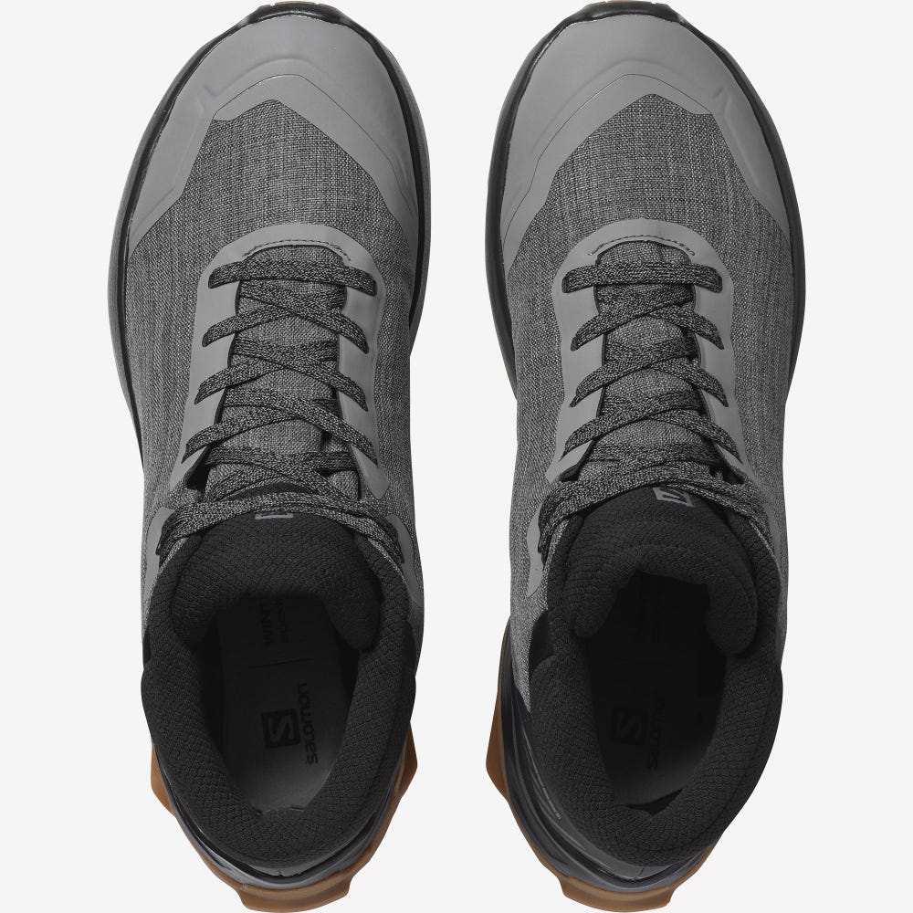 Men's Salomon X REVEAL CHUKKA CLIMASALOMON™ WATERPROOF Winter Boots Grey/Black | SA40836-792