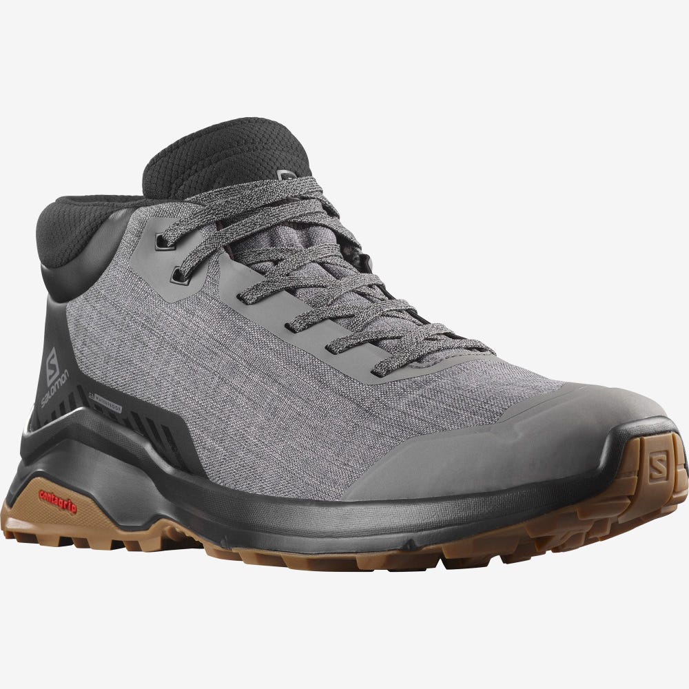 Men's Salomon X REVEAL CHUKKA CLIMASALOMON™ WATERPROOF Winter Boots Grey/Black | SA40836-792