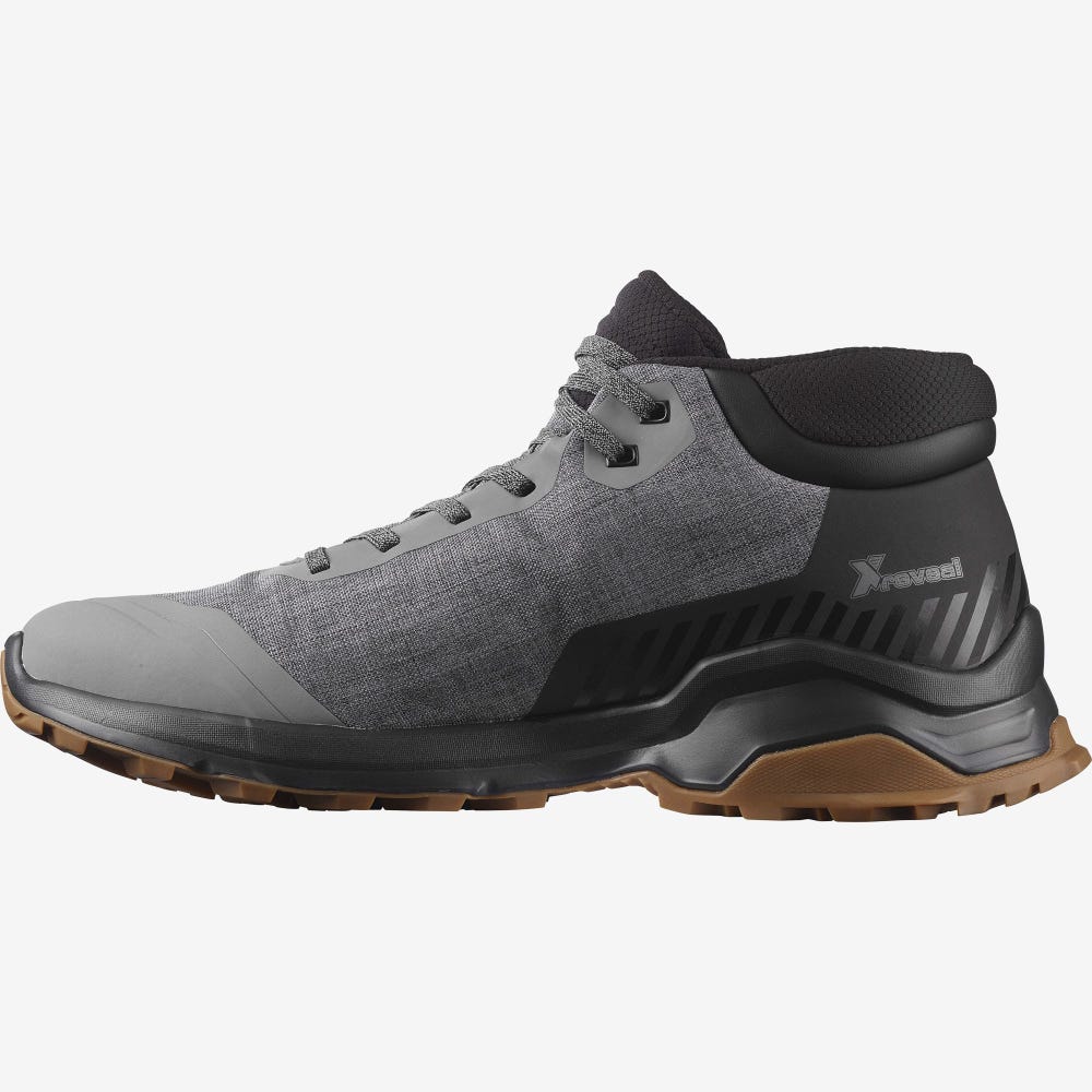 Men's Salomon X REVEAL CHUKKA CLIMASALOMON™ WATERPROOF Winter Boots Grey/Black | SA40836-792