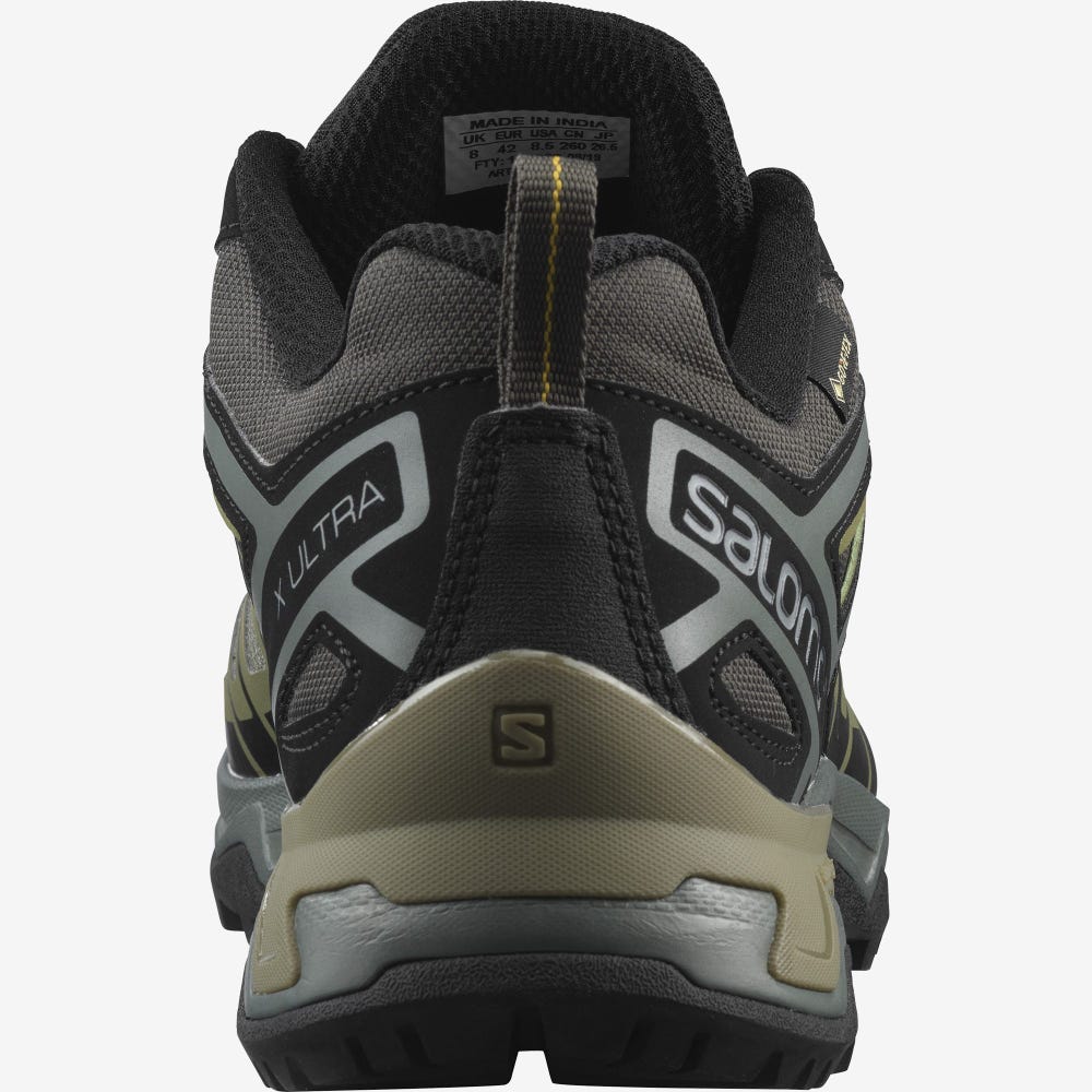 Men's Salomon X ULTRA 3 GORE-TEX Hiking Shoes Grey/Green | SA70832-183