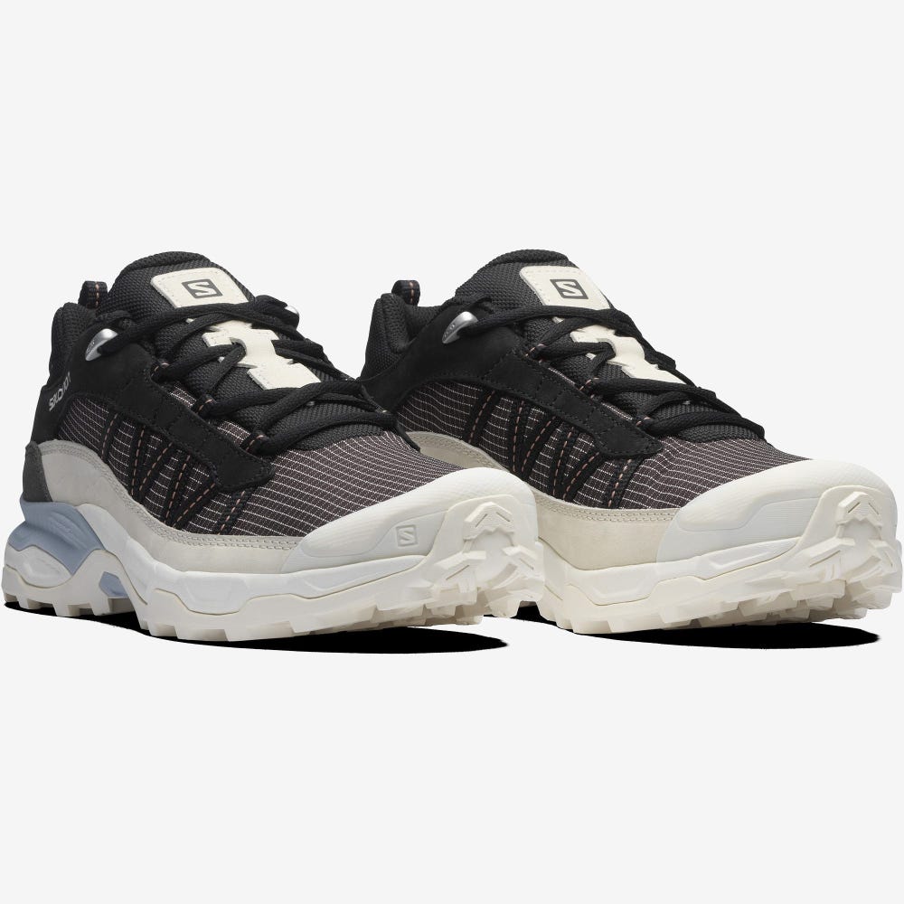 Women's Salomon SHELTER LOW LEATHER Sneakers Chocolate Purple/Light Yellow/Blue | SA16978-107