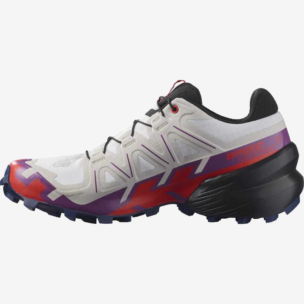 Women's Salomon SPEEDCROSS 6 Trail Running Shoes White/Red | SA16809-056