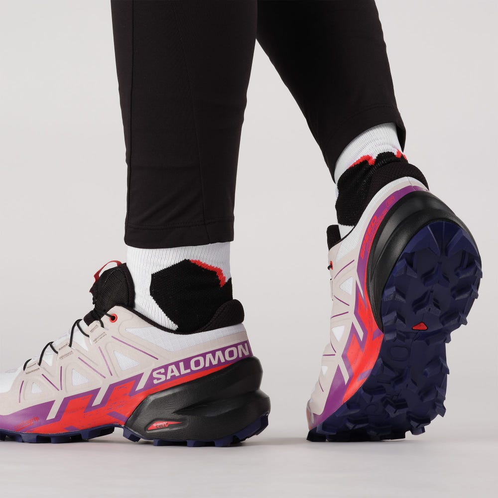 Women's Salomon SPEEDCROSS 6 Trail Running Shoes White/Red | SA16809-056