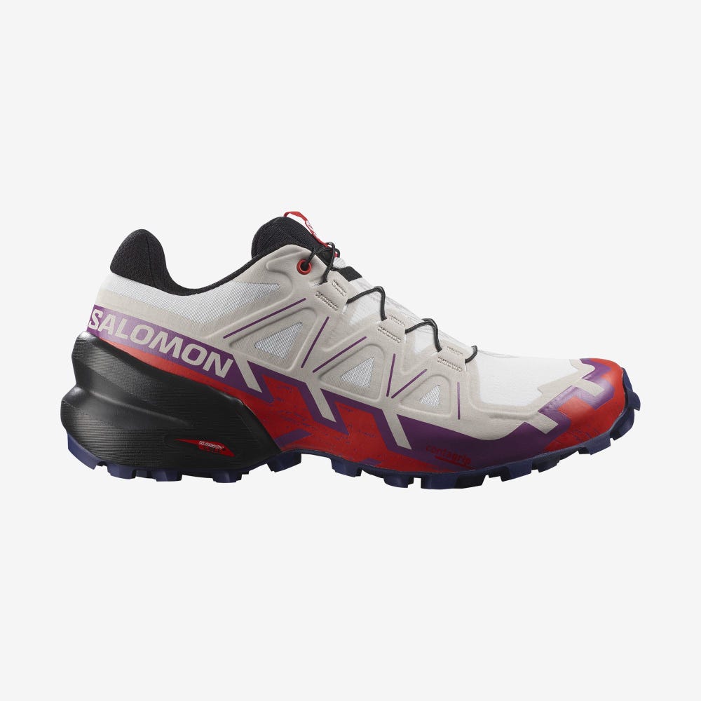 Women\'s Salomon SPEEDCROSS 6 Trail Running Shoes White/Red | SA16809-056