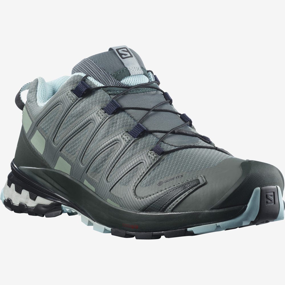 Women's Salomon XA PRO 3D v8 GORE-TEX Hiking Shoes Green/Turquoise | SA23841-396