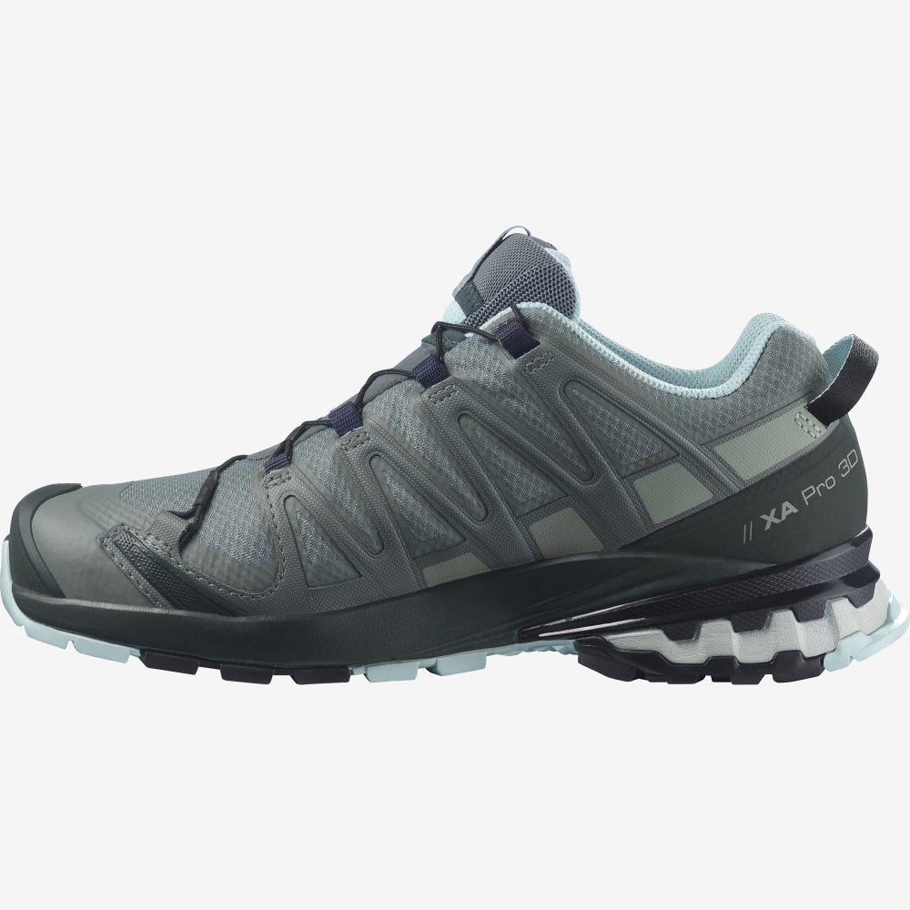 Women's Salomon XA PRO 3D v8 GORE-TEX Hiking Shoes Green/Turquoise | SA23841-396