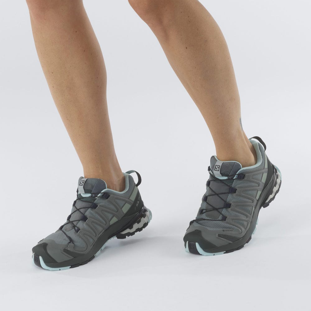 Women's Salomon XA PRO 3D v8 GORE-TEX Hiking Shoes Green/Turquoise | SA23841-396