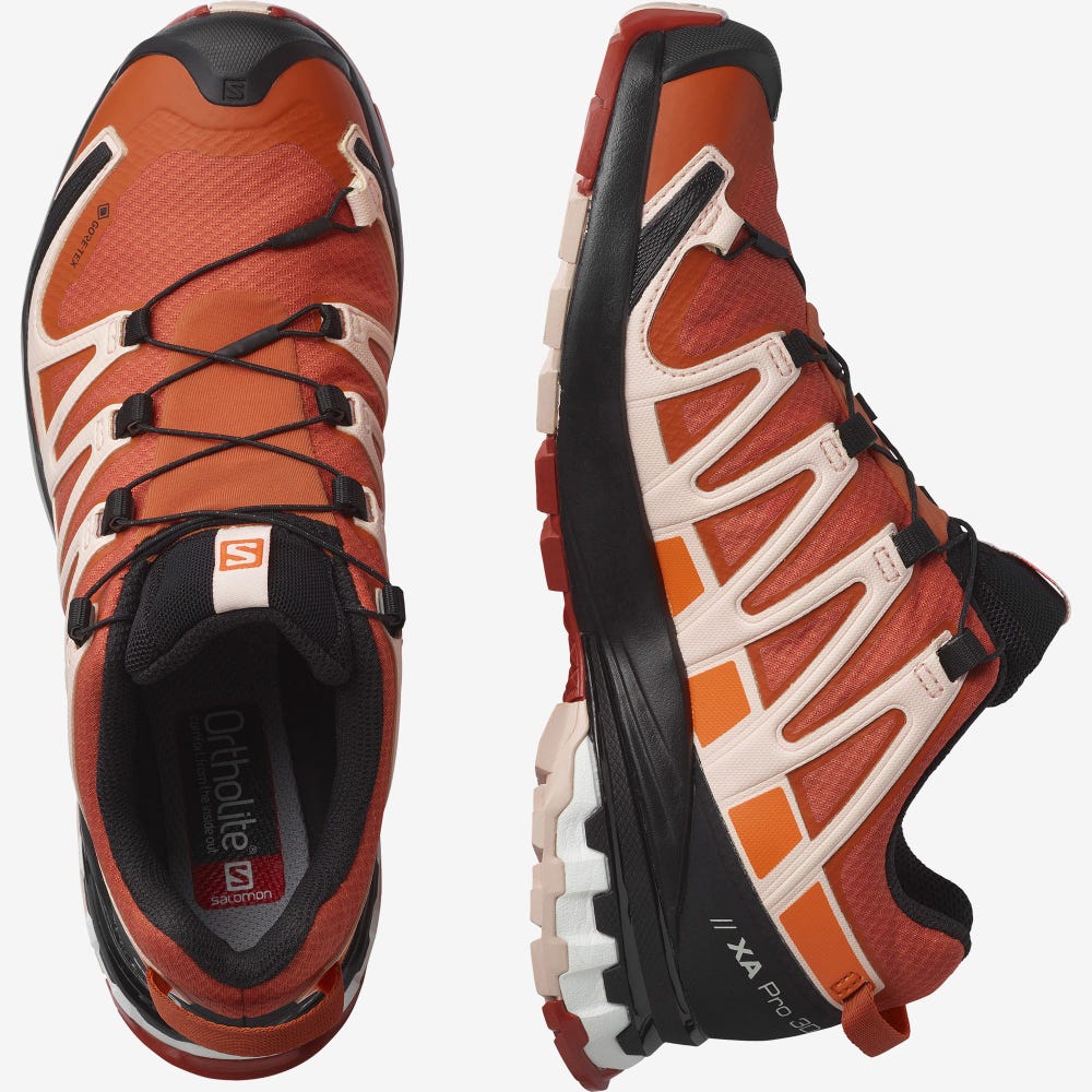 Women's Salomon XA PRO 3D v8 GORE-TEX Hiking Shoes Orange/Red Orange | SA81056-531