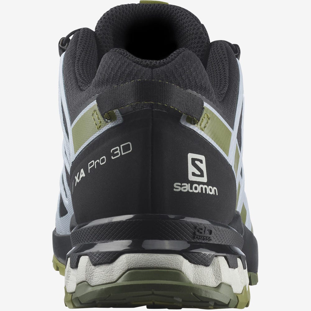 Women's Salomon XA PRO 3D v8 GORE-TEX Hiking Shoes Black/Green/Blue | SA97256-410