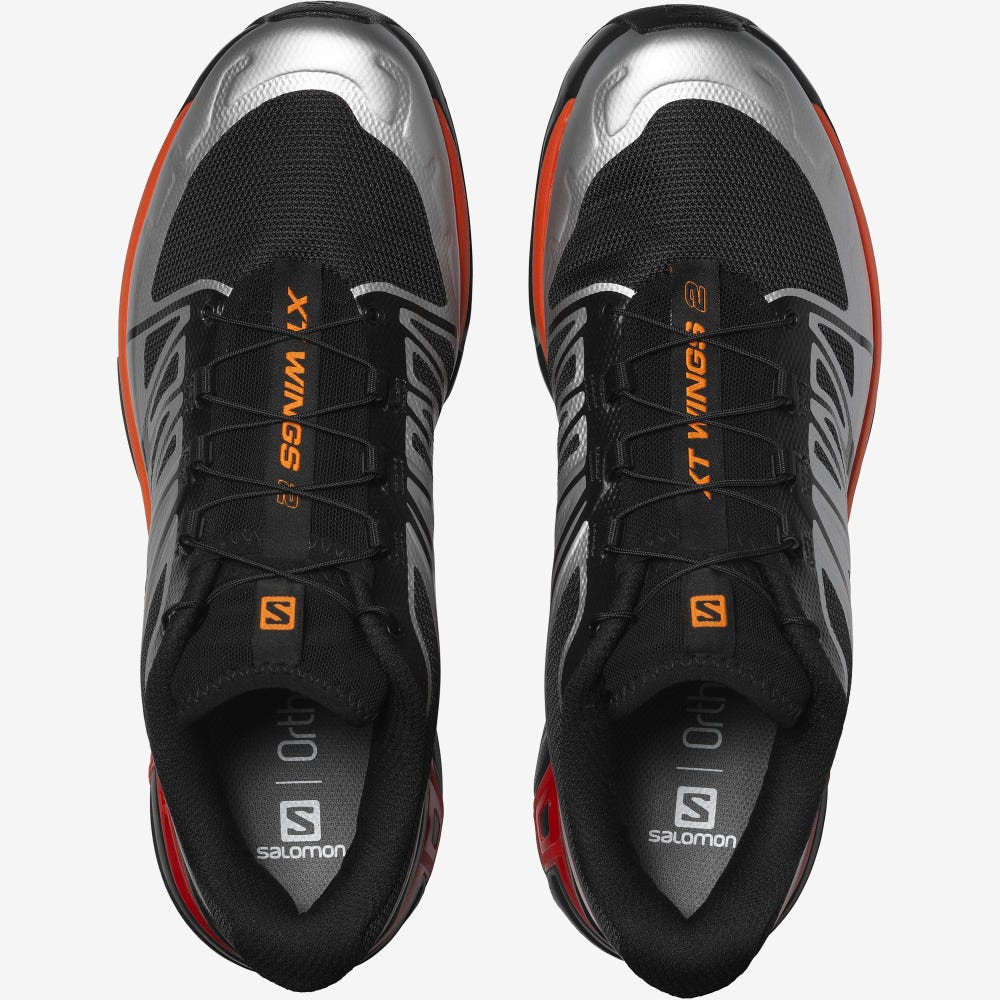 Women's Salomon XT-WINGS 2 Sneakers Black/Silver/Orange | SA52038-467