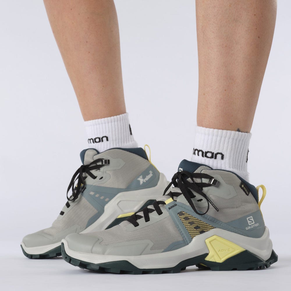 Women's Salomon X RAISE 2 MID GORE-TEX Hiking Boots Green/Orange | SA13204-205