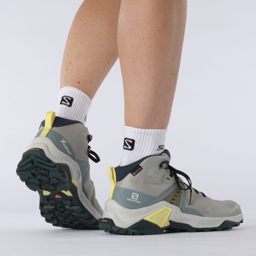 Women's Salomon X RAISE 2 MID GORE-TEX Hiking Boots Green/Orange | SA13204-205
