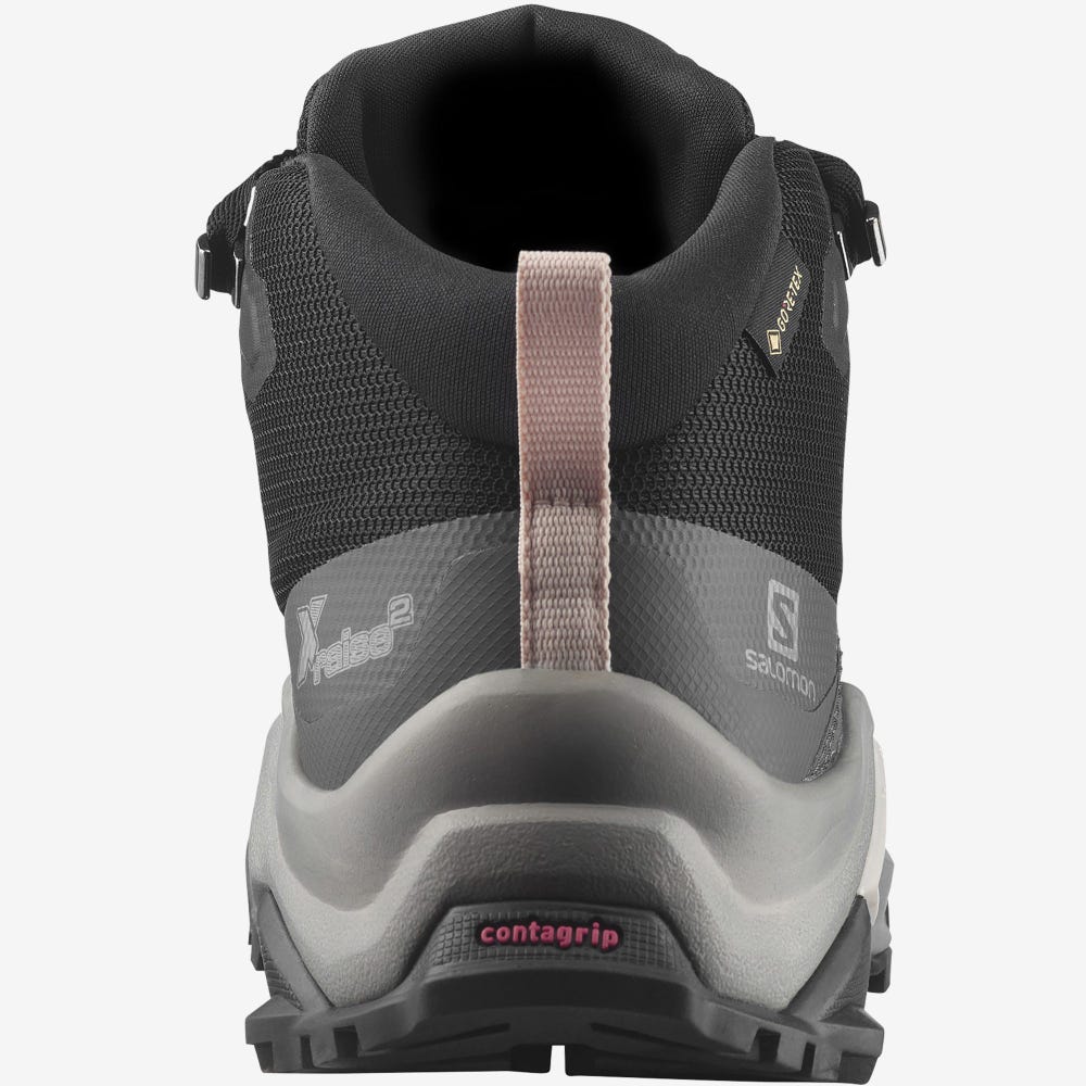 Women's Salomon X RAISE 2 MID GORE-TEX Hiking Boots Black | SA27389-153